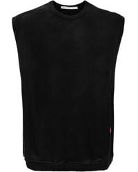 Alexander Wang - Logo-Print Sleeveless Cotton Knitwear Jumper - Lyst