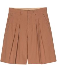 Nanushka - Carsten Pleated Cotton Shorts - Lyst