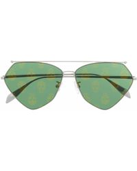 Alexander McQueen - Sonnenbrille mit geometrischem Gestell - Lyst