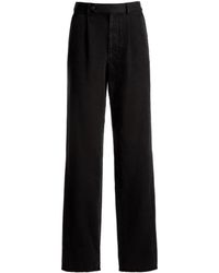 Bally - High-waist Belted Cotton Trousers - Lyst