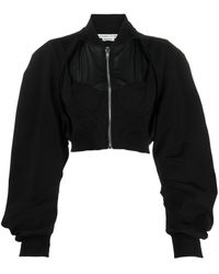 ALESSANDRO VIGILANTE - Cut-out Cropped Bomber Jacket - Lyst