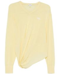 Loewe - V-Neck Draped Sweater - Lyst