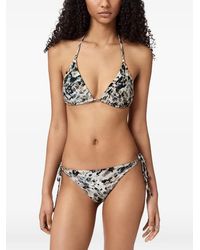 AllSaints - Abstract-Print Tie-Fastening Bikini - Lyst