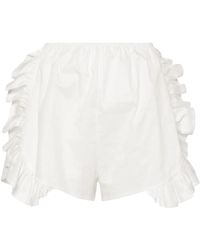 Ioana Ciolacu - Peony Ruffle-Trim Cotton Shorts - Lyst