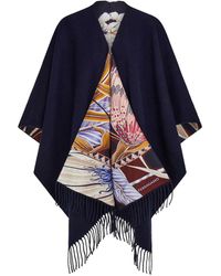 Ferragamo - Cashmere And Silk Reversible Cape - Lyst
