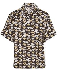 Prada - Triangle-print Silk Twill Shirt - Lyst