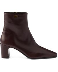 Prada - Stiefeletten Aus Leder - Lyst