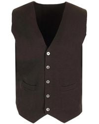 Al Duca d'Aosta - Knitted Button-Up Gilet - Lyst