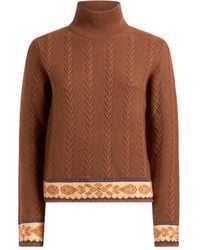 Etro - Cable-Knit Patterned Sweater - Lyst