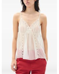 Ann Demeulemeester - Zeni Negligé Lace Trim Top - Lyst