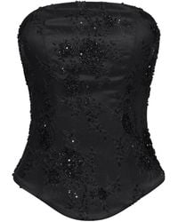 ALEXIA & ANTONIA - Embellished Silk Corset - Lyst