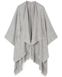 Burberry - Check Wool Cashmere Cape - Lyst