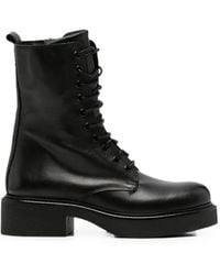 METISSE - Lace-Up Leather Ankle Boots - Lyst