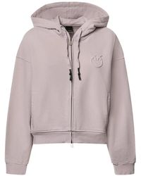 Pinko - Logo-Embossed Zip-Up Hoodie - Lyst