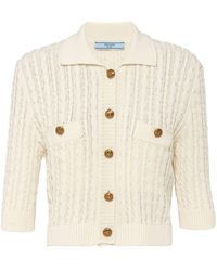 Prada - Cable-knit Cotton Jumper - Lyst