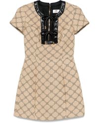 Elisabetta Franchi - Robe Courte En Maille À Logo En Jacquard - Lyst