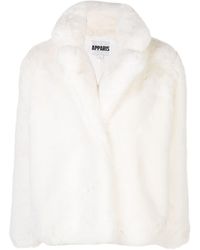 Apparis Faux Fur Coat - White
