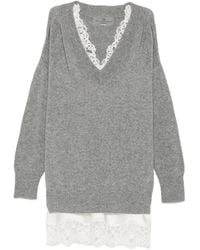 Ermanno Scervino - Lace-Trim Mini Dress - Lyst