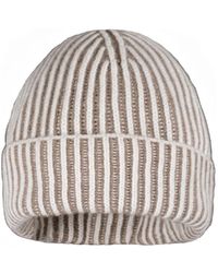 Moorer - Striped Ribbed Beanie Hat - Lyst