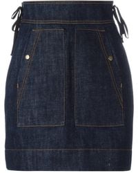 KENZO - Falda Vaquera De Talle Alto - Lyst