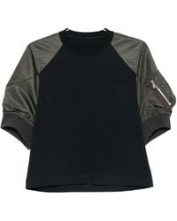 Sacai - Panelled Raglan-Sleeve T-Shirt - Lyst