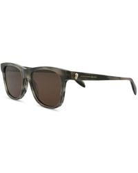 McQueen - Skull-Plaque Square-Frame Sunglasses - Lyst