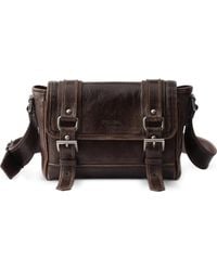 Prada - Buckle Leather Messenger Bag - Lyst