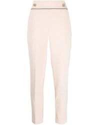 Liu Jo - Button-Embellished Cropped Trousers - Lyst