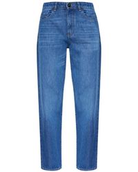 Emporio Armani - Logo-Plaque Straight-Leg Jeans - Lyst