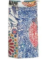TALKING WALLS - Midi-Rok Met Patchworkprint - Lyst