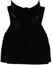 Adamaris - Rose-Detail Strapless Mini Dress - Lyst