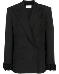 GIUSEPPE DI MORABITO - Feather-Cuffs Double-Breasted Blazer - Lyst