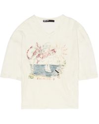 Bimba Y Lola - Cala Logo-Print V-Neck T-Shirt - Lyst