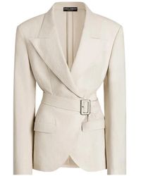 Dolce & Gabbana - Single-Breast Belted Jacket - Lyst