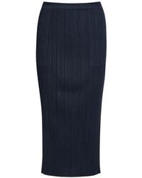 Issey Miyake - Pleated Midi Skirt - Lyst