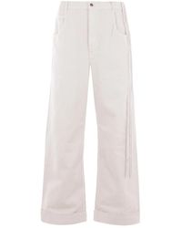 Ann Demeulemeester - Button-Fastening Tie-Detail Jeans - Lyst