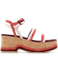 Ferragamo - Mysen 75mm Wedge Sandals - Lyst