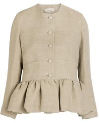LIBEROWE - Buttoned Ruffled-Hem Jacket - Lyst