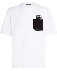 KARL LAGERFELD - Ikon Peek-A-Boo Relaxed T-Shirt Met Zak - Lyst