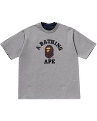 A Bathing Ape - Logo-Print Camouflage T-Shirt - Lyst