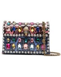 Kurt Geiger - Mini Kensington Jewelled Snake-Print Shoulder Bag - Lyst