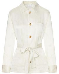 forte_forte - Jacquard-Pattern Belted Jacket - Lyst