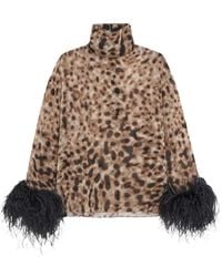 16Arlington - Haut Olyss À Imprimé Animalier Bordé De Plumes - Lyst