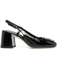 Tory Burch - 70Mm Logo-Plaque Sling-Back Pumps - Lyst