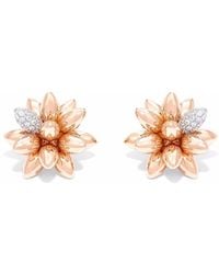 David Morris - 18kt Rose Gold Hedgehog Diamond Large Stud Earrings - Lyst