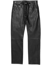 Purple Brand - Leather Straight-Leg Trousers - Lyst