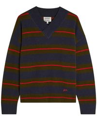 Damson Madder - Jersey a rayas con cuello en V - Lyst