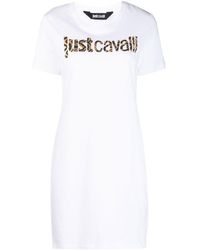 Just Cavalli - Animal-print Logo T-shirt Dress - Lyst