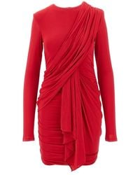 Isabel Marant - Gedrapeerde Mini-Jurk Met Lange Mouwen - Lyst