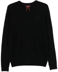 Superdry - Logo-Embroidered V-Neck Jumper - Lyst